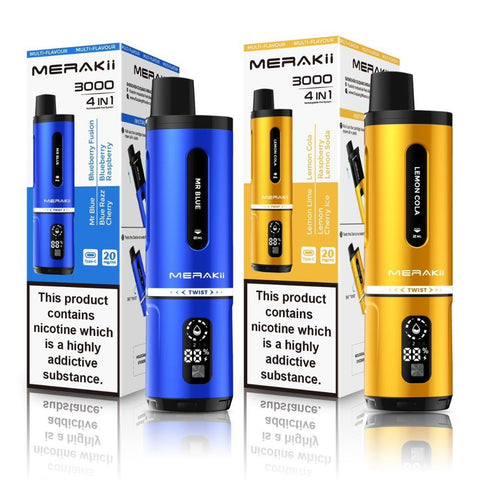 Merakii 3000 Disposable Vape 4 in 1 Edition - Box of 5 - Vaper Wholesale