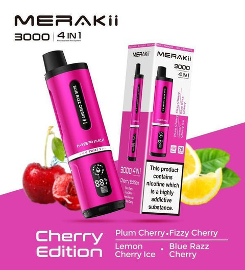 Merakii 3000 Disposable Vape 4 in 1 Edition - Box of 5 - Vaper Wholesale