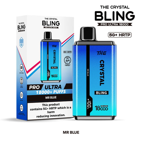 The Crystal Bling Pro Ultra 18000 Disposable Vape Box of 5 - Vaper Wholesale