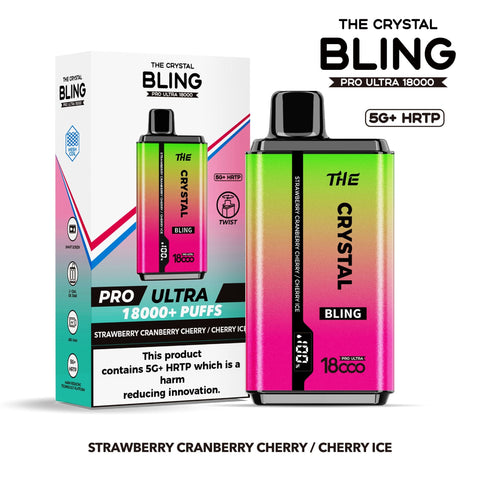 The Crystal Bling Pro Ultra 18000 Disposable Vape Box of 5 - Vaper Wholesale