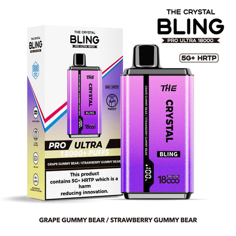 The Crystal Bling Pro Ultra 18000 Disposable Vape Box of 5 - Vaper Wholesale